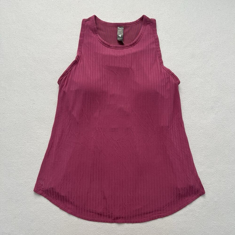 Shebird Rose Pink Ribbed Freedom Racerback Bra Tank Built-in Support Top 5 M / L